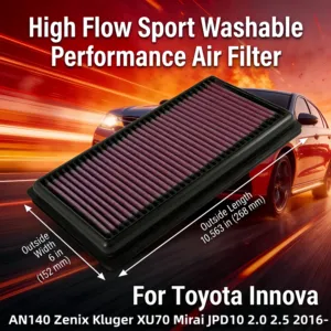 Filtro Aria Sportivo Lavabile ad Alto Flusso 178010T060 per Toyota Innova AN140 Zenix Kluger XU70 <span class=keywords><strong>Mirai</strong></span> JPD10 2.0 2.5 <span class=keywords><strong>2016</strong></span>- - Product Image 1