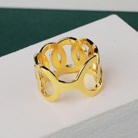 Bague de chaîne cubaine en or 18K zircon pour hommes et femmes, bijou de luxe, personnalité simple, nouvelle mode