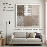 Toile d'art mural en techniques mixtes, collection de textures en relief 3D, design abstrait bateau-huître pour les intérieurs côtiers de luxe des hôtels
