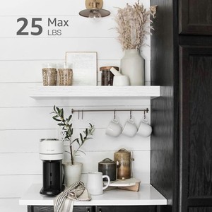 Bathroom <b>Floating</b> <b>Shelves</b> 16 Inch Set Of 2 <b>White</b> Wall Mounted Over Toilet Farmhouse Decor - Product Image 3