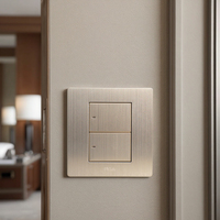 Interrupteur mural MGA Factory Silver High Standards Ultra Flat 2 Gang 2 voies avec indicateur LED et logo personnalisé