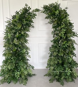 Arco Floral de Rosas Blancas de Seda Artificial, Arreglos de Flores en Forma de Luna, Arco de Flores para Bodas, Decoración de Pascua, Soporte para Flores - Product Image 2