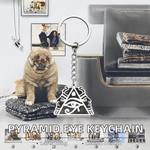 Llavero Myshape Vintage con Ojo de Horus en Forma de Pirámide, Amuleto de Protección del Antiguo Egipto, Llavero de Acero Inoxidable, Regalo Promocional - Product Image 2