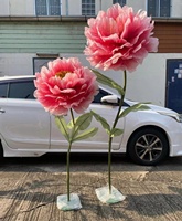 Ensemble de fleurs de pivoine en soie faites à la main de luxe, fleur géante artificielle pour décoration de la maison, toile de fond de mariage, vitrine de magasin