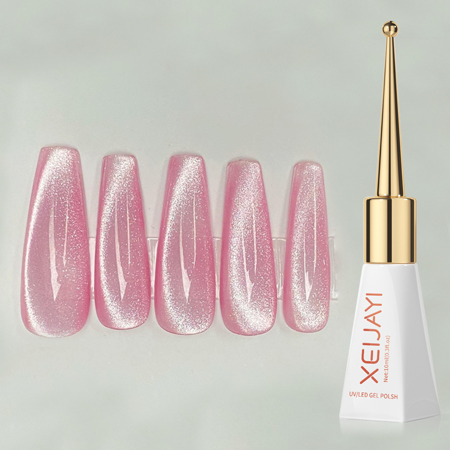 Oeil de chat en cristal rose clair