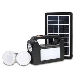 Năng lượng mặt trời hệ thống chiếu sáng sử dụng nhà máy phát điện với ngân hàng điện và đèn pin LED Light Bulb Torch năng lượng mặt trời Power Kit
