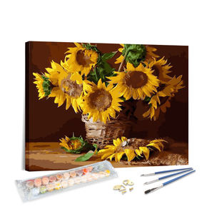 Kit de peinture par numéros style <span class=keywords><strong>Van</strong></span> <span class=keywords><strong>Gogh</strong></span> Tournesol, toile DIY pour décoration murale, vente en gros - Product Image 1