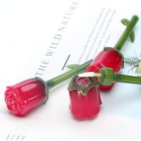 Tabung Lip Gloss Plastik Bentuk Bunga Kosong Unik dengan Tongkat Aplikator 4ml, Wadah Lip Oil Lip Gloss Mewah