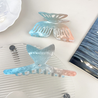 WEINI Nouvelle Pince à Cheveux Grande en Acrylique Dégradé Style Queue de Poisson, Fraîche et Élégante, Idéale pour les Vacances en Bord de Mer, Accessoire Cheveux Type Pince Requin