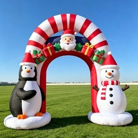 Arche gonflable commerciale de Noël en forme de canne à sucre pour exposition festive