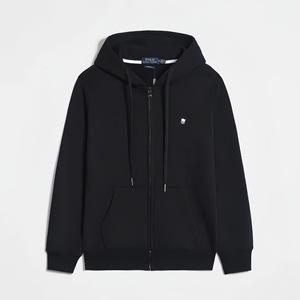 Felpa Sportiva da <span class=keywords><strong>Uomo</strong></span> con Cappuccio e Zip, Ricamo Cavallo Rosso, Cotone Puro, Vestibilità Ampia, <span class=keywords><strong>Taglie</strong></span> Forti, Alta Qualità - Product Image 6