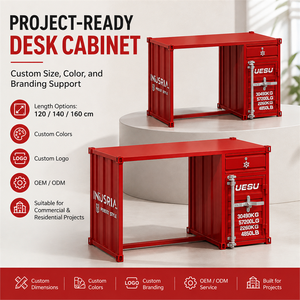 Meuble de rangement latéral de bureau HONGYAN en fer, style conteneur, 120/140/160cm, écologique et durable <span class=keywords><strong>pour</strong></span> bureau, ordinateur <span class=keywords><strong>portable</strong></span>, studio, commerce de détail - Product Image 6