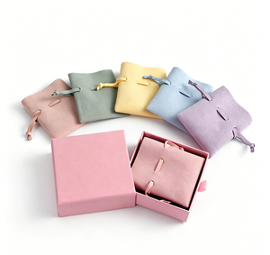 Bolsa de Terciopelo con Cordón y Logotipo Personalizado para Joyería, Anillos, Collares, Pendientes, Pulseras, Bolsa de Regalo Pequeña al por Mayor - Product Image 2
