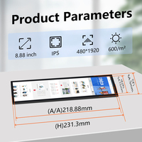 Pantalla LCD Personalizada de 8.88 Pulgadas (8.8'') 480(rgb)x1920 HD, Tipo Barra, a Todo Color, Vista Libre, Panel IPS TFT, Módulo de Pantalla