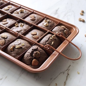 Vente chaude Rectangle Brownie Pan Carrés En Acier Au Carbone Pain et Gâteau <span class=keywords><strong>Moule</strong></span> avec Springform Outil Brun Couleur pour la Cuisson - Product Image 3