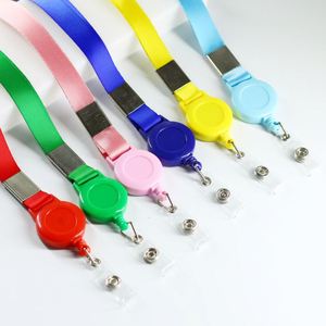 Lanière personnalisée en gros avec logo, porte-badge rétractable, sangle de cou en polyester pour exposition, salon professionnel, promotion - Product Image 1