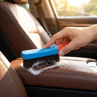 Brosse de nettoyage de chaîne de vélo et de moto, brosse de polissage carrée à trois faces avec poils en nylon, manche en plastique PP, DIY