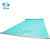 Couverture automatique de sécurité en PVC/PC imperméable pour piscine extérieure, kit complet d'accessoires avec glissières sous la piste