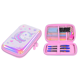 กล่องดินสอซิปสีชมพูใส่ดินสอความจุมากกล่องใส่ดินสอยูนิคอร์นเป็นมิตรกับสิ่งแวดล้อม - Product Image 2