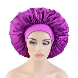 Color liso de tamaño extra grande con banda elástica para el cabello Gorro de diseñador de una sola capa Sombrero de moda para mujer - Product Image 2