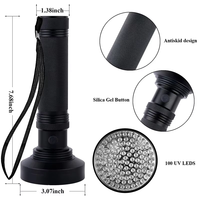 Linterna UV de Mano de Aleación de Aluminio, 10W, Súper Brillante, 100 LED, 395nm, Violeta, para Camping, Detección de Chinches, Escorpiones y Dinero