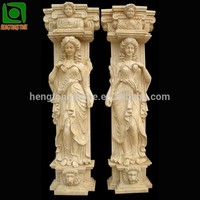 Maison Villa Construction Décoration Sculpture sur pierre Marbre blanc Figure grecque Statue Colonne