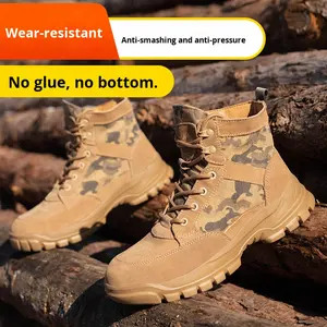 Bottes tactiques d'hiver en gros pour hommes, montantes, doublées fourrure, à lacets, grandes tailles 39-48, semelle extérieure en caoutchouc, pour l'extérieur - Product Image 5