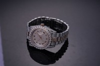 Montre Diamants Hip Hop de Luxe à Cadran Romain et Moissanite VVS, Plaqué Or, pour Homme et Femme