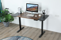 Bureau électrique réglable noir le plus vendu avec double moteur, cadre métallique, capacité de charge de 80 kg pour utilisation informatique au bureau