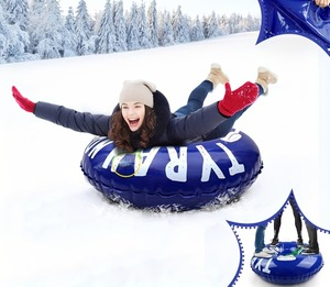 Bouée <span class=keywords><strong>de</strong></span> <span class=keywords><strong>neige</strong></span> gonflable en PVC épaissi, robuste, avec poignées, motif dinosaure, pour sports d'hiver, luge, extérieur, Noël - Product Image 6