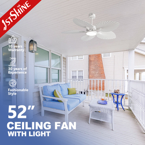 1stshine Unique 52 "Ventilateur de <span class=keywords><strong>plafond</strong></span> <span class=keywords><strong>d</strong></span>écoratif Caractéristiques 5 lames de feuille ABS réalistes Ventilateur de <span class=keywords><strong>plafond</strong></span> LED à intensité variable 3 couleurs - Product Image 2