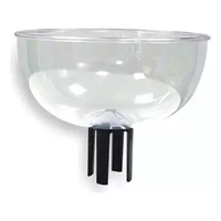 Bol de présentation en acrylique avec revêtement en poudre argenté, support de file d'attente, plateau en plastique, bol de présentation avec adaptateur