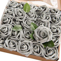 Fleurs artificielles en mousse, 50 pièces, roses pour la décoration de mariage/maison