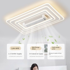 Lámpara LED Moderna sin Aspas con Cuerpo de Hierro y Ventilador para Sala de Estar y Dormitorio, Motor de CA Silencioso, Interruptor de Control Remoto - Product Image 4