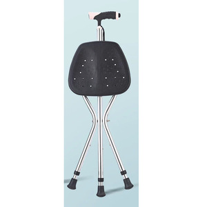 Bâton de marche pliable OEM en alliage d'aluminium, siège de voyage portable avec embouts en caoutchouc pour personnes âgées et utilisation en extérieur - Product Image 2