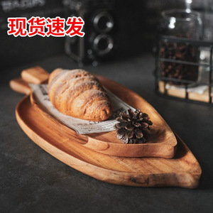 Japanese-style high-value wooden <b>tray</b> for afternoon <b>tea</b>, snacks, sushi, leaf-shaped plates, and <b>tea</b> <b>trays</b>. Customized. - Product Image 1