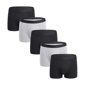 Ropa Interior Masculina, Estilo Europeo y Estadounidense, 100% Algodón, Transpirable, Corte Medio, Bóxers, Tallas Grandes, Diseño de Apertura Extendida, Color Sólido - Product Image 5
