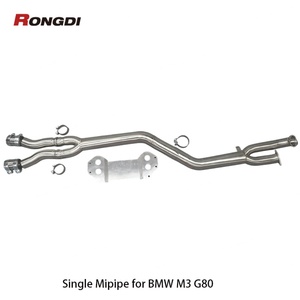 SS304 High Flow M Performance 3.5 Inch Exhaust System for BMW S58 G80 M3 G82 M4 2020+ MidPipe with Brace - Product Image 3