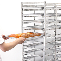 Rak Roti Troli Bertingkat Bahan Stainless Steel Laris Manis dengan Roda untuk Penyimpanan, Pendinginan, dan Proses Proving di Dapur Komersial