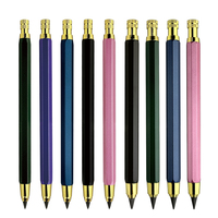 Crayons automatiques hexagonaux en métal personnalisés avec logo, spéciaux pour les étudiants en art, tailles 5,6 mm et 4,0 mm pour le dessin et l'écriture