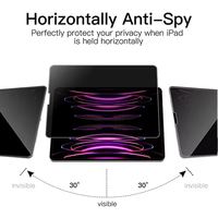Protection d'écran en verre trempé 9H pour iPad M2/M3/M4 Pro/Air 7e-13e génération, anti-rayures, anti-graisse, anti-espionnage, confidentialité