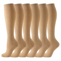 Khaki Kompressionsstrümpfe Kniehoch Graduierte Unterstützung Krankenschwester Sportsocken Atmungsaktiv OEM Private Label Maßgefertigte Kompressionsstrümpfe