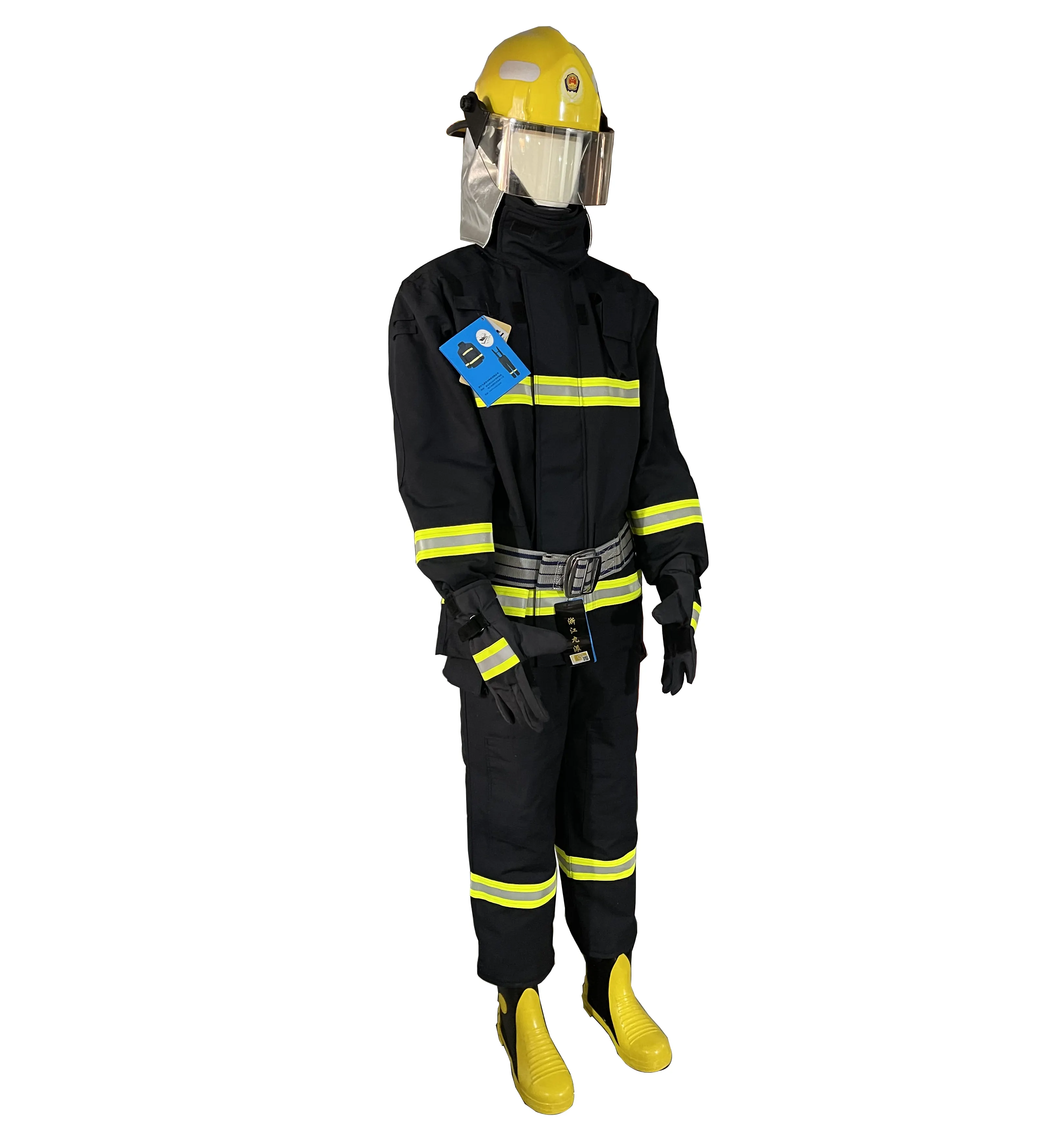 Traje de bomberos a prueba de agua estándar, conjunto de traje de bombero, Kits de traje de bombero