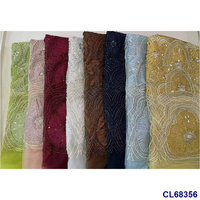Tissu en dentelle de tulle à sequins 3D, maille brodée écologique en polyester/coton, nouvelle arrivée pour robes