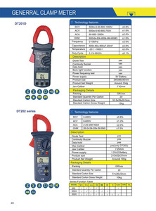 Pinza Amperimétrica Digital DT201D <span class=keywords><strong>Habo</strong></span> Factory Ture RMS AC/DC con Función de Capacitancia - Product Image 4