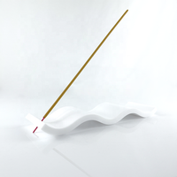 Support d'agarbatti en cristal acrylique fait à la main, Lucite Vibes brûleur d'encens vague bâton d'encens pour Yoga méditation