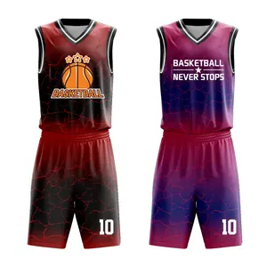 Individuelles Herren-Basketballtrikot Polyester reversibles Basketball-Uniform-Set professionelles retro atmungsaktives Basketballtrikot VL218