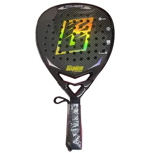 2023 Fabriek Aangepast Ontwerp Uw Eigen Tennis Racket Paddle Hot Sale 18K Carbon Fibre Padelrackets Met Zachte Eva