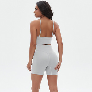 Débardeur de sport côtelé sans couture pour femme, dos nu, haute qualité, personnalisable, pour la course et la gym, maintien élevé - Product Image 5
