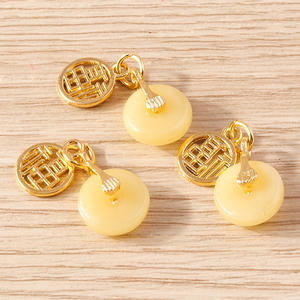 Weny, 10 piezas por paquete: Collar con colgante <span class=keywords><strong>de</strong></span> <span class=keywords><strong>jade</strong></span> con el caracter Fu, estilo étnico y nacional retro chino. - Product Image 4